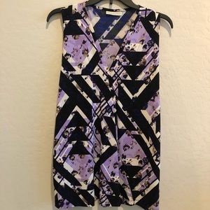 Dana Buchman Purple & Black XL Sleeveless Top!